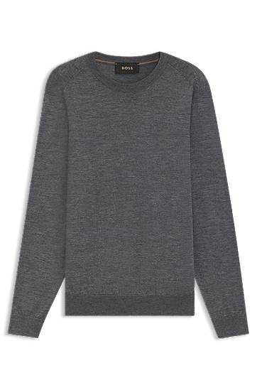 Džemper BOSS Knitted sweater in wool, silk and cashmere Siva | 50544808