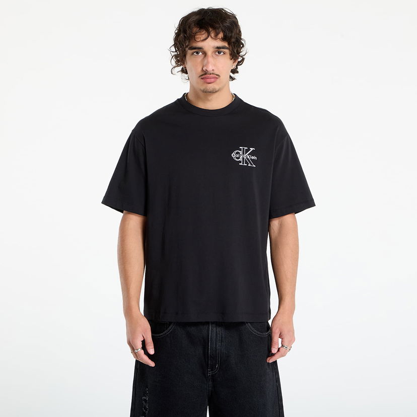 Majica kratkih rukava CALVIN KLEIN Calvin Klein Jeans Men's 30S Micro Monolog Graphic T-Shirt Crna | LV04RC856G UB1