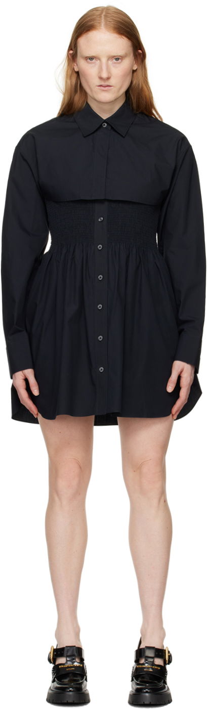 Haljina Alexander Wang Smocked Minidress Crna | 4WC2246263