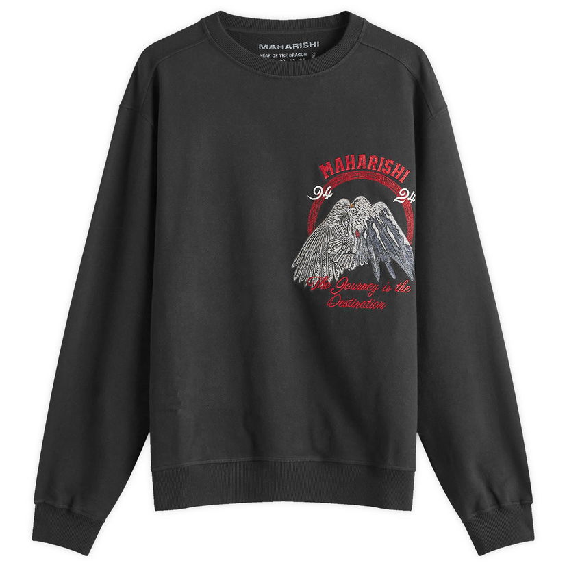 Dukserice Maharishi Peace Mount Crew Sweatshirt Crna | 5317-BLK