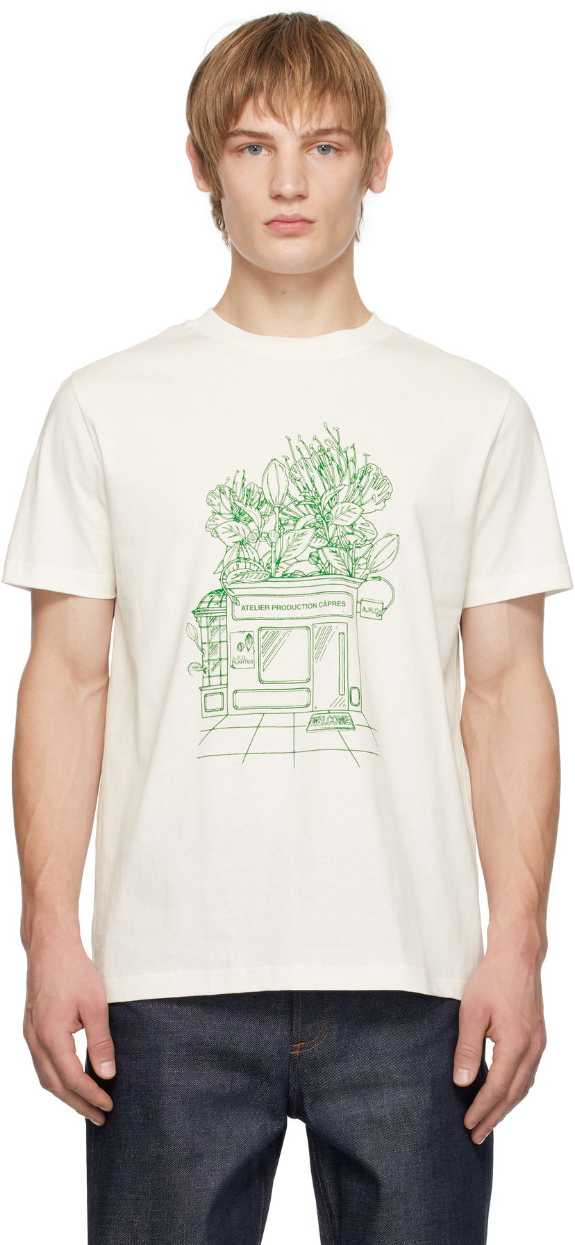 Majica kratkih rukava A.P.C. Magasin Print T-Shirt Bijela | COGCK-M26449