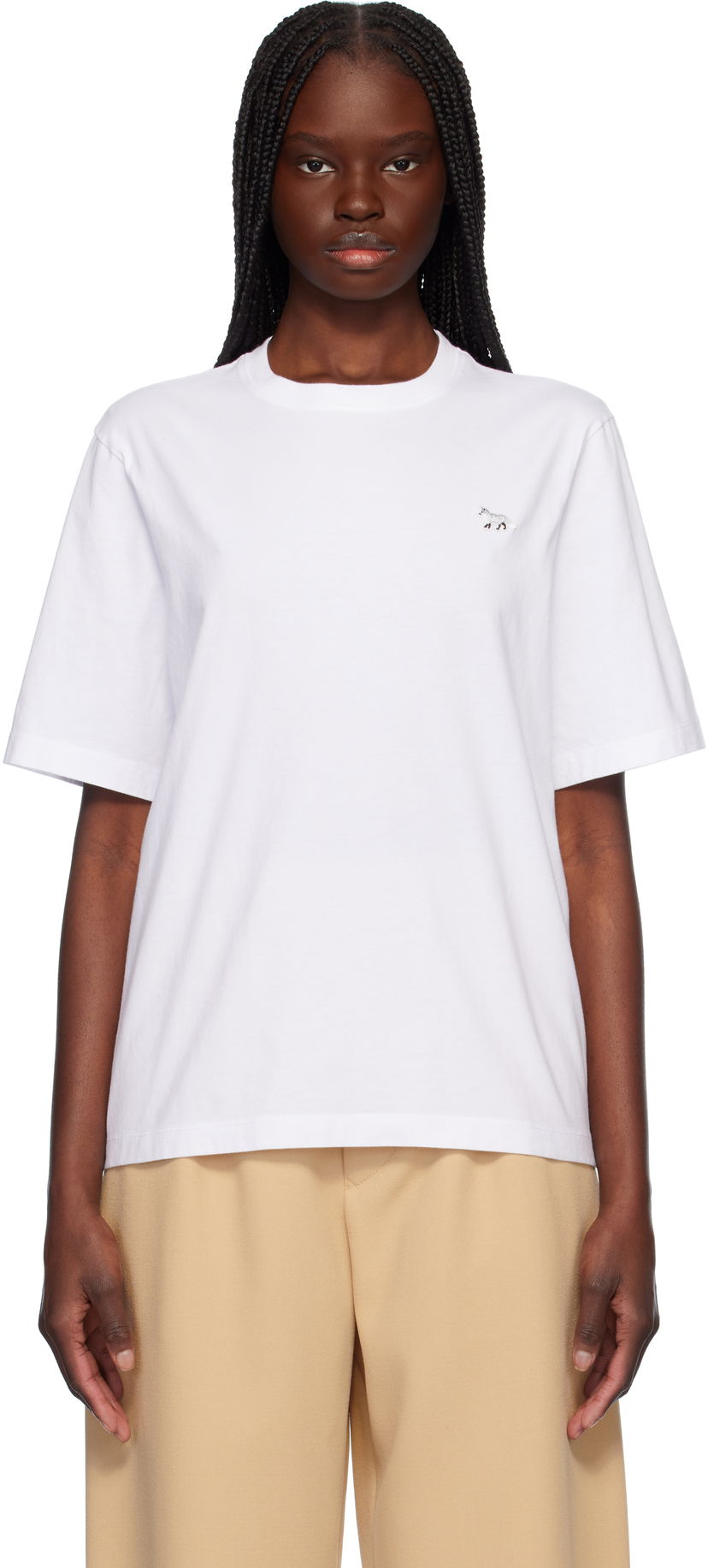 Majica kratkih rukava MAISON KITSUNÉ Maison Kitsuné Baby Fox Patch Comfort T-Shirt Bijela | OW00130KJ0008