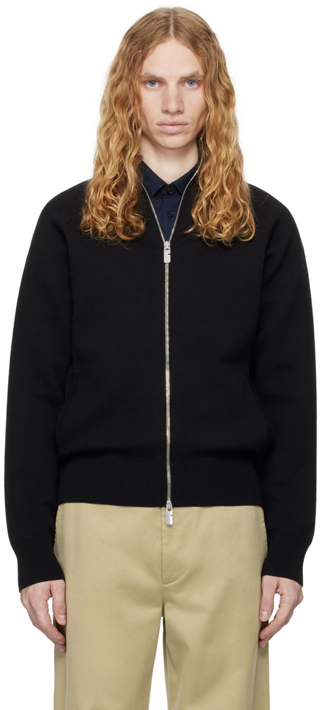 Džemper Burberry Burberry Wool Blend Track Jacket Crna | 8098865