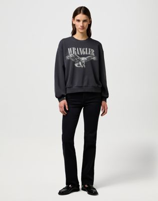Dukserice Wrangler Oversized Eagle Graphic Sweatshirt XS Siva | 112370776:XS, 2