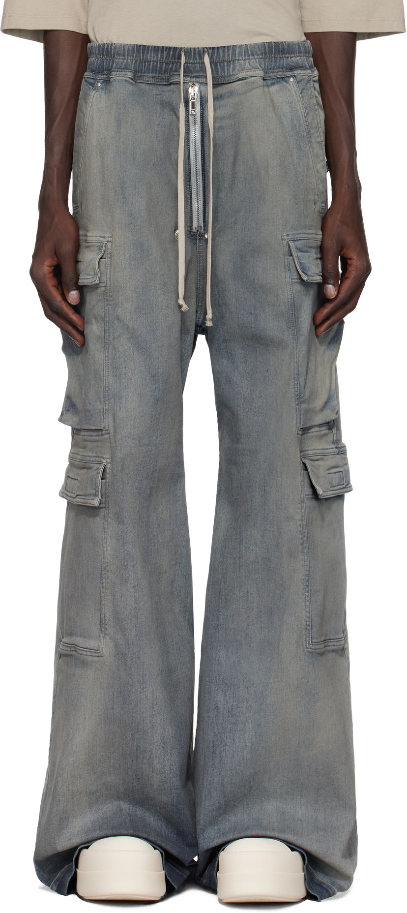 Cargo hlače Rick Owens Porterville Double Cargo Jumbo Belas Denim Cargo Pants Plava | DU02D2398 SKY