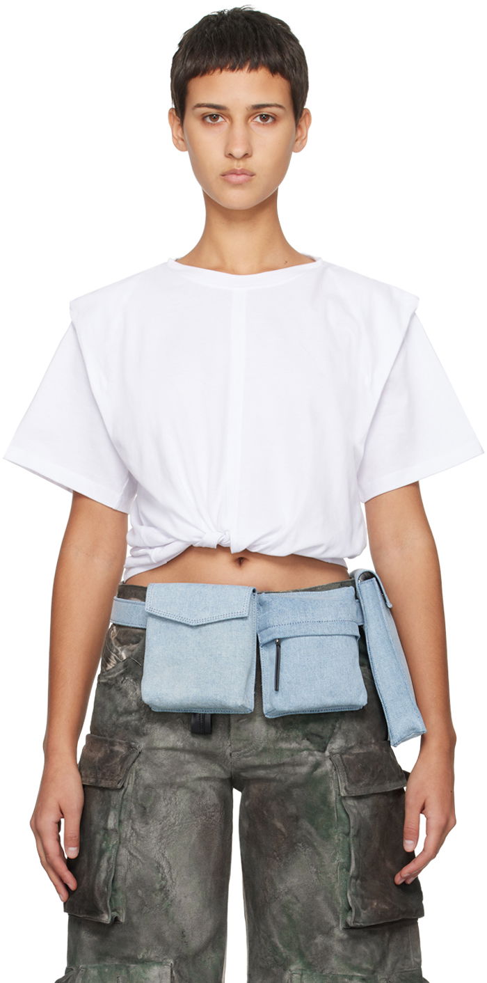 Crop top The Attico The Attico Denim Belt Bag Bijela | 241WKE11 D073