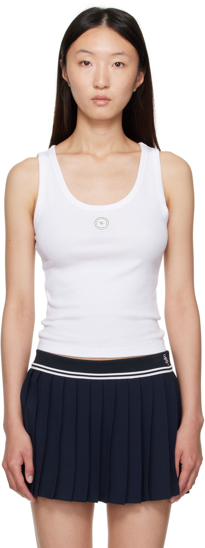Majica bez rukava Sporty & Rich Sporty & Rich Baby Rib 'SRHWC' Tank Top Bijela | TO081600305WH01