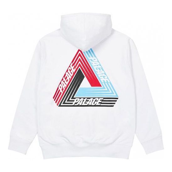 Dukserice Palace Triangle Logo Long Sleeve Hoodie Bijela | P19HD086
