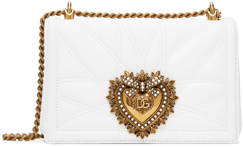 Ručna torbica Dolce & Gabbana White Medium Devotion Bag Bijela | BB7158 AW437