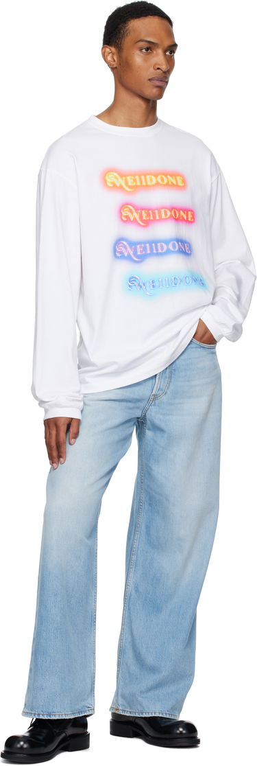 Majica kratkih rukava We11done We11done Neon Logo Long Sleeve Tee Bijela | WD-TT2-25-754-U-WH, 3
