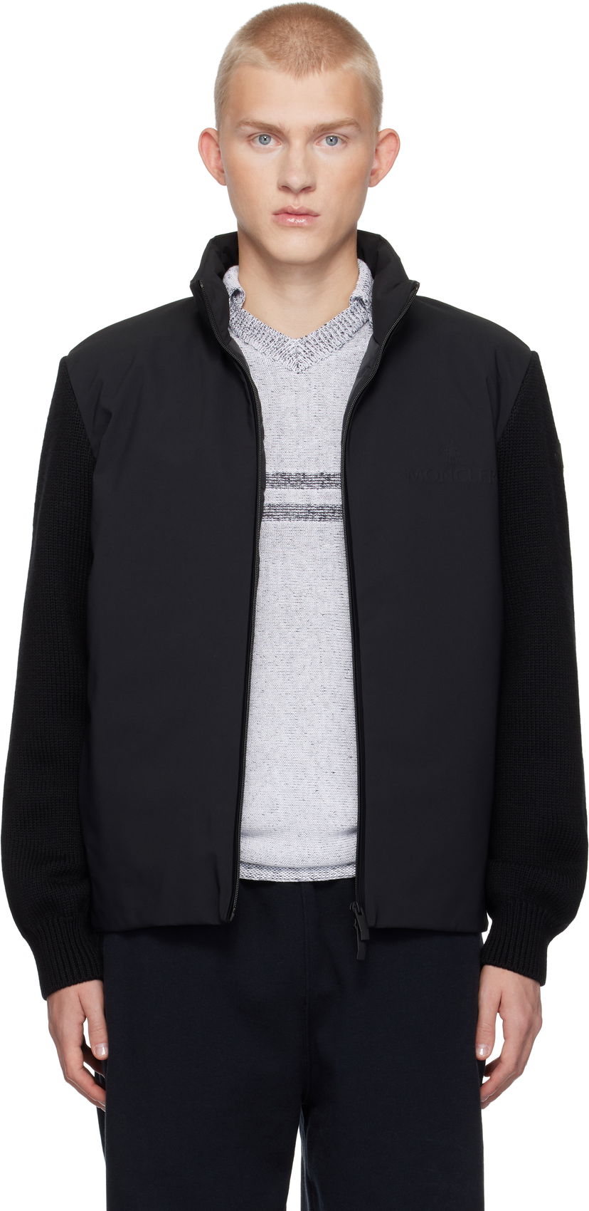 Pernata jakna Moncler Cardigan Tricot Down Jacket Crna | J20919B00030M1282