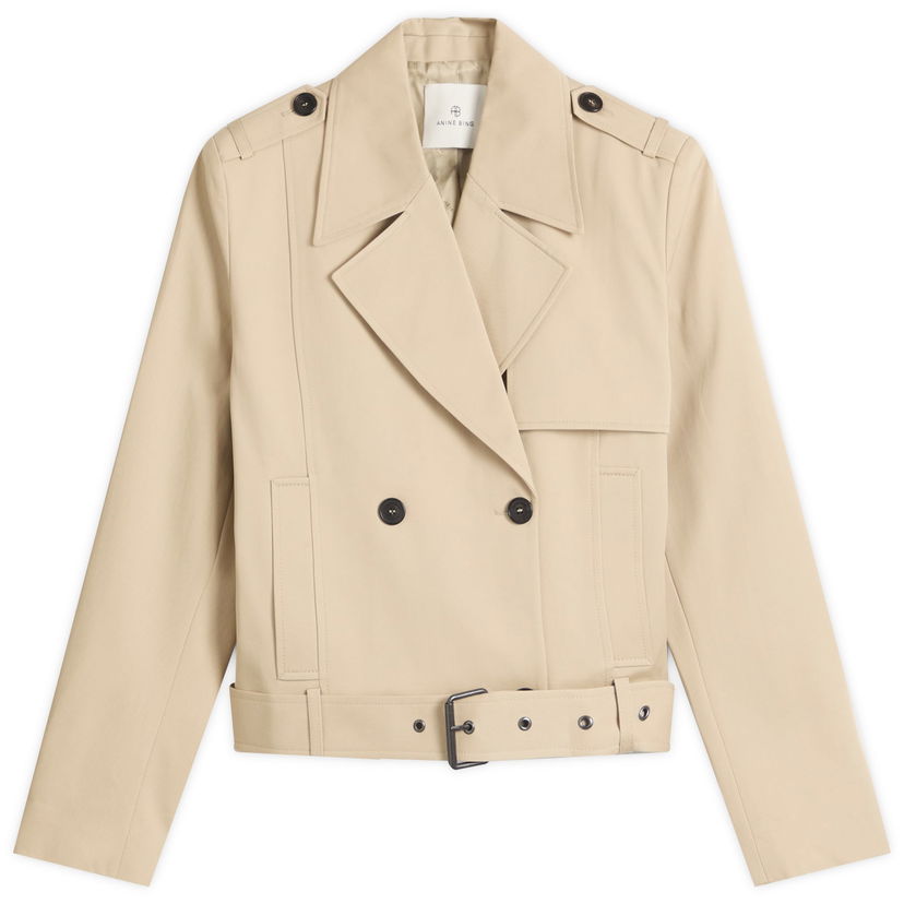 Trenčkot Anine Bing Anine Bing Greer Cropped Trench Coat, Size Large Bež | A-01-11177-OMA10