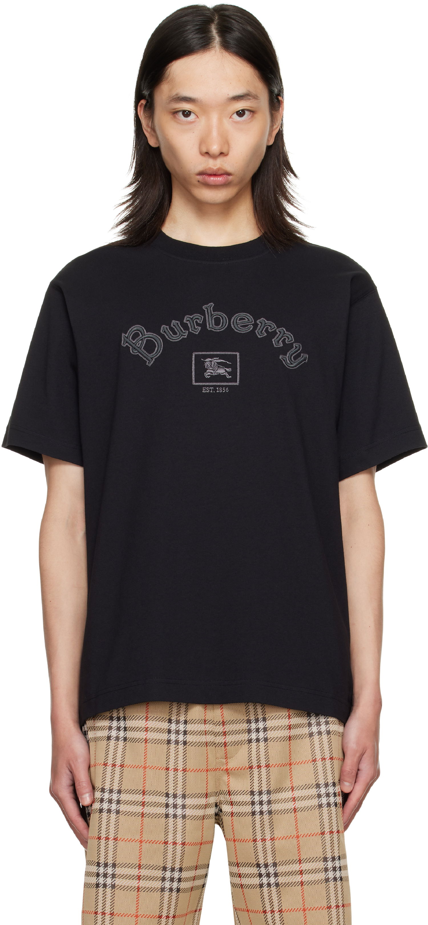 Majica kratkih rukava Burberry Burberry Gothic Logo Cotton T-Shirt Crna | 8116061, 0