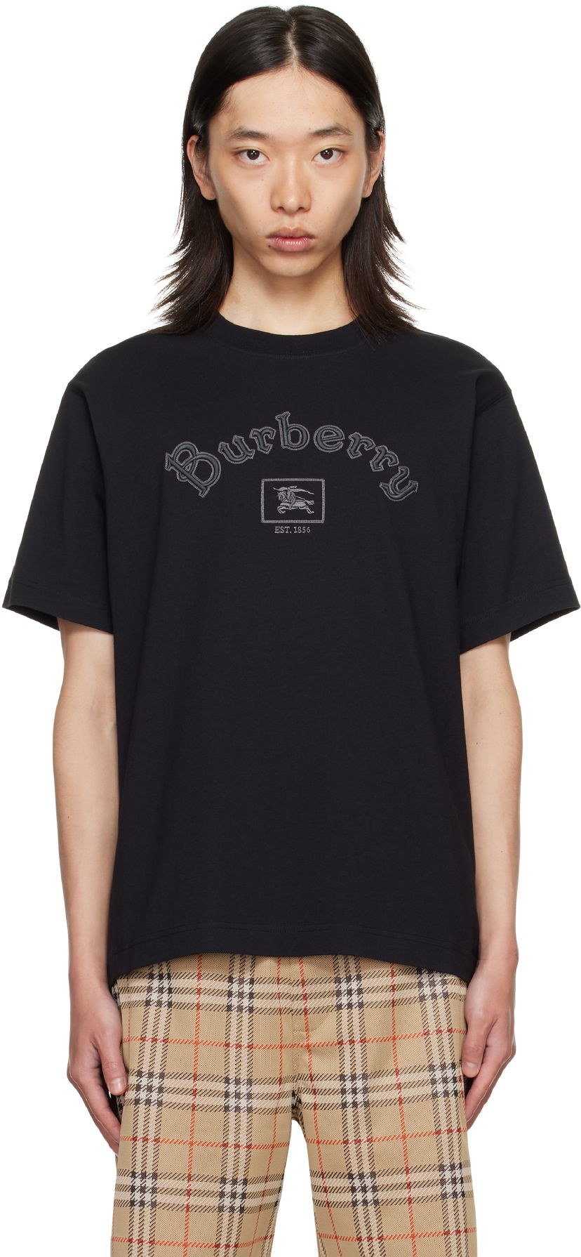 Majica kratkih rukava Burberry Burberry Gothic Logo Cotton T-Shirt Crna | 8116061