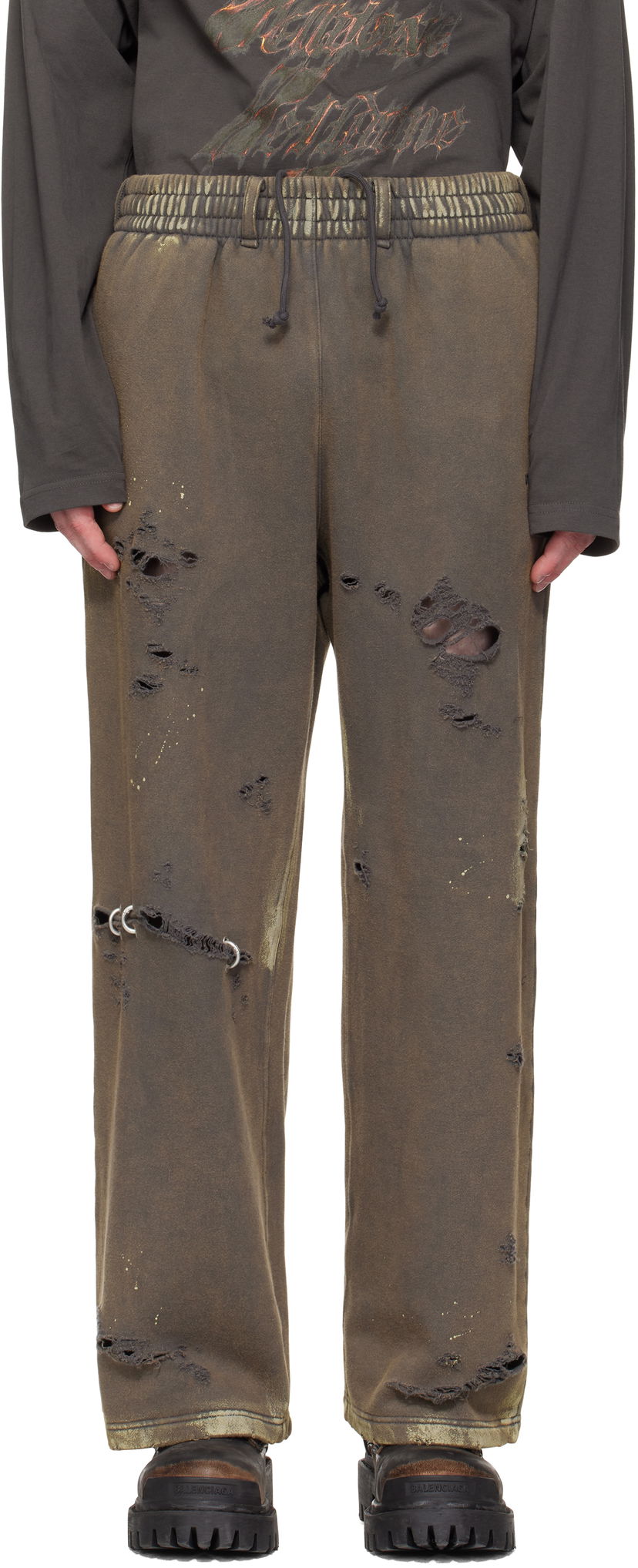 Trenirka We11done We11done Pierced Sweatpants Smeđa | WD-TA0-25-735-U-CH