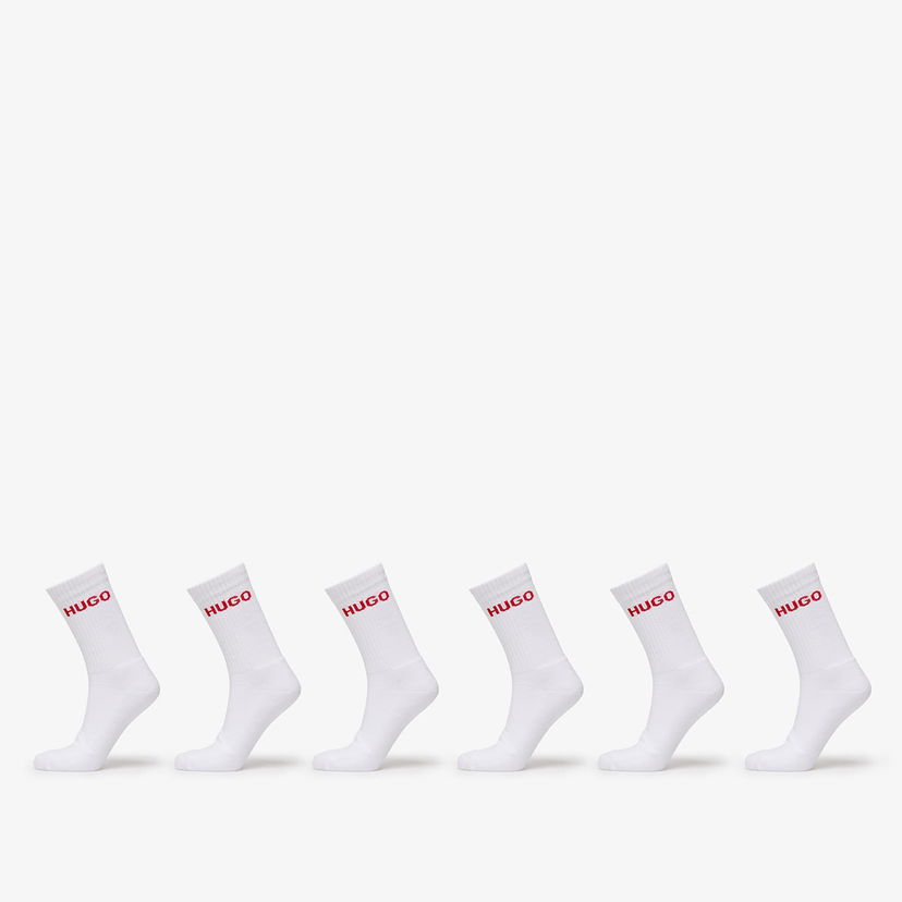 Čarape BOSS Hugo Rib Logo Sock 6-Pack White Bijela | 50510187-100