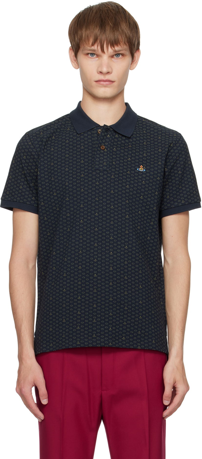 Polo majica Vivienne Westwood Vivienne Westwood Classic Polo Tamnoplava | 2H01000P-J009Q-