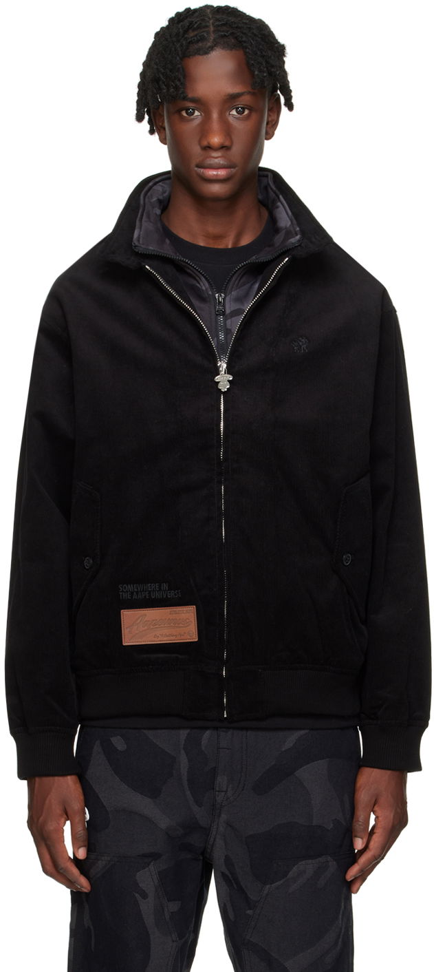 Bomber jakna AAPE by A Bathing Ape AAPE by A Bathing Ape Patch Corduroy Jacket Crna | AAPLJM7613XXLBKX, 0