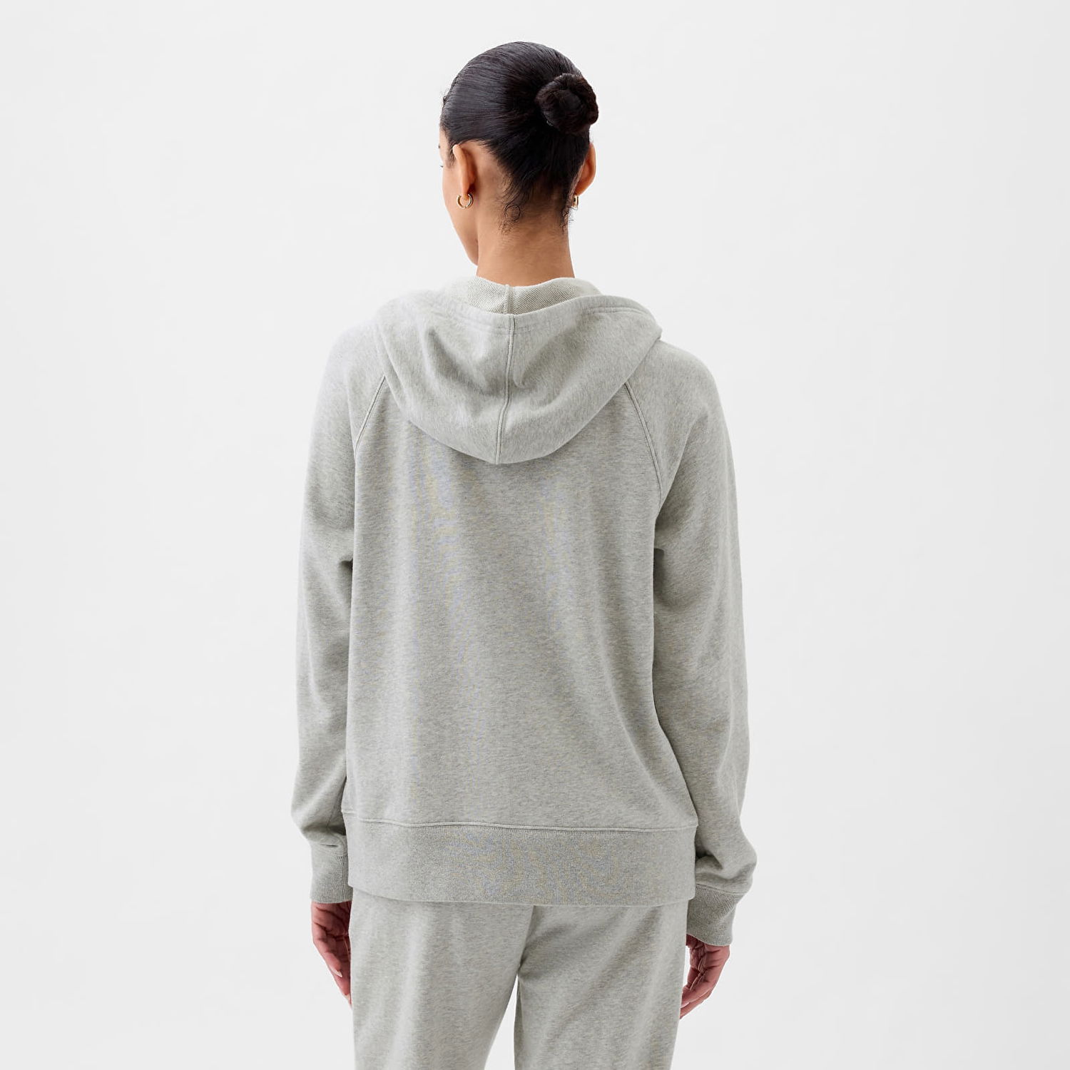 Dukserice GAP Fullzip Logo Hoodie Light Heather Grey B08 Siva | 870536-00, 1