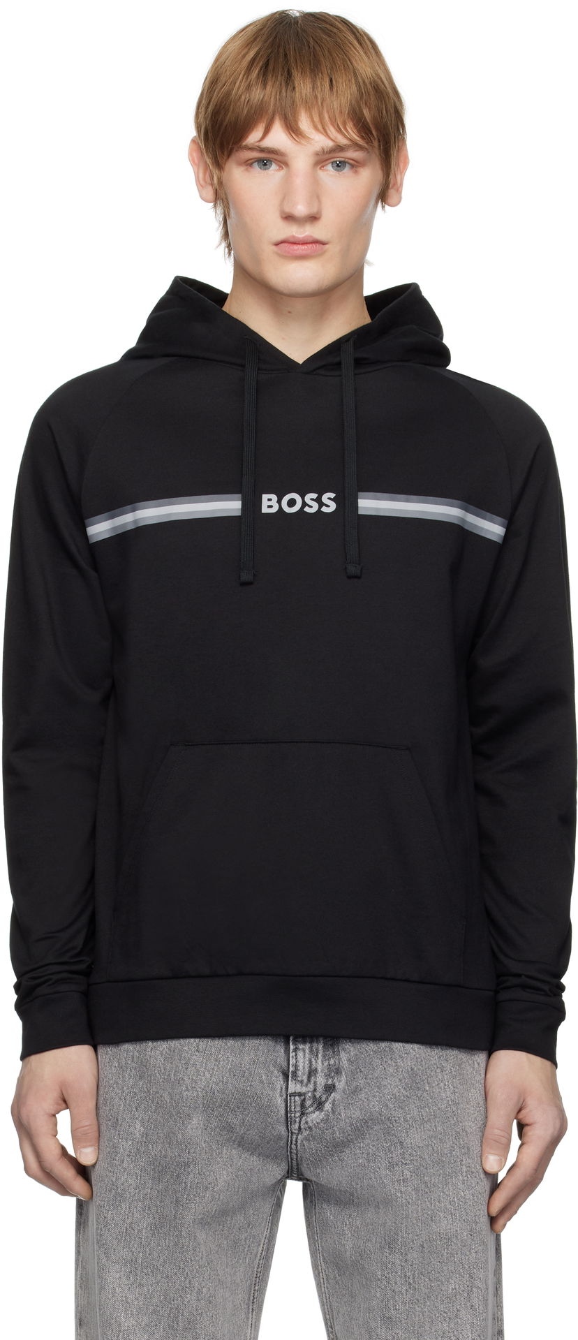 Dukserice BOSS Hoodie With Logo Crna | 50535854