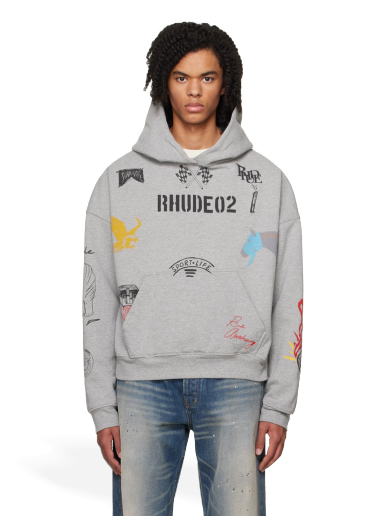 Dukserice Rhude Scribble Hoodie Siva | RHFW23HO14489142