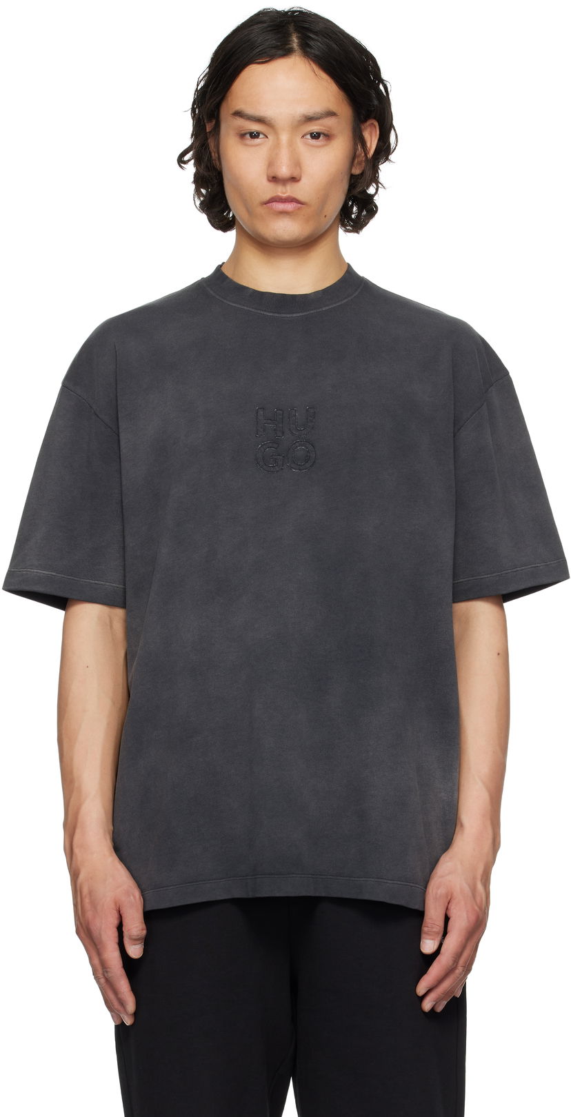 Majica kratkih rukava BOSS Hugo Logo Appliqué T-Shirt Siva | 50535302