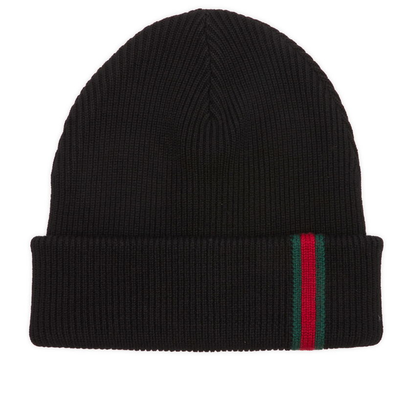 Kapica Gucci Gucci Web Knitted Beanie Crna | 834192-4G200-1000