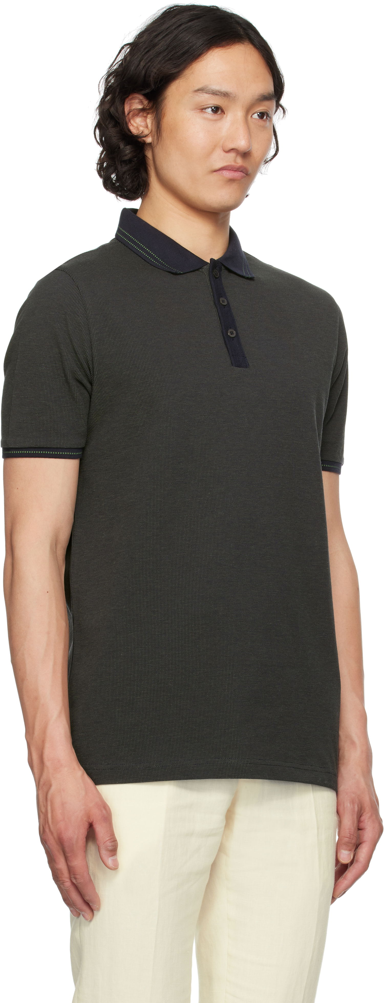 Polo majica Paul Smith PS Paul Smith Micro Jacquard Organic Cotton Polo Zelena | M2R-081Z-P22277-49, 1