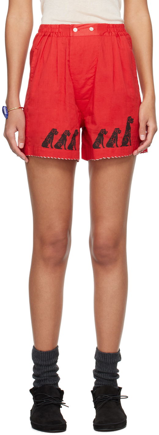 Kratke hlače Bode Dog Print High-Rise Shorts Crvena | MRS24BT011