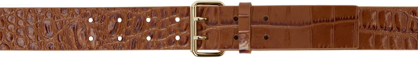 Pojasevi Anine Bing Anine Bing Mila Crocodile Leather Belt Smeđa | A-12-10973-BWN1