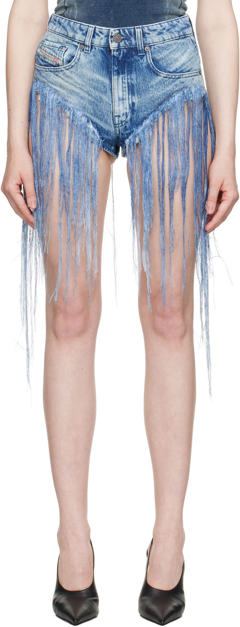 Kratke hlače Diesel Diesel De-Jizz-Fsg Fringe Denim Shorts Plava | A18145 0CMBM