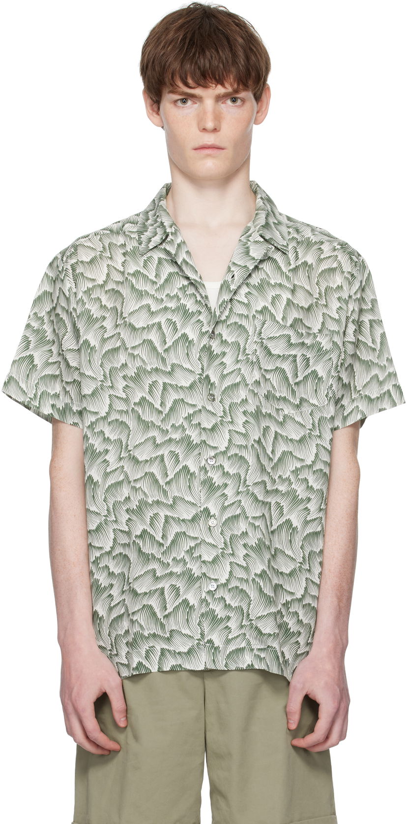 Košulja A.P.C. A.P.C. Roy Print Camp Collar Shirt Zelena | VIALX-H12608