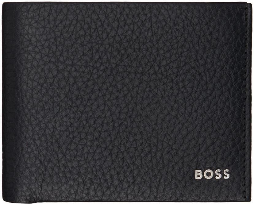 Novčanik BOSS Black Leather Logo Lettering Wallet Crna | 50529512