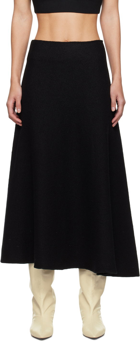 Suknja Jil Sander Asymmetric Hem Midi Skirt Crna | J02MA0024_J14506