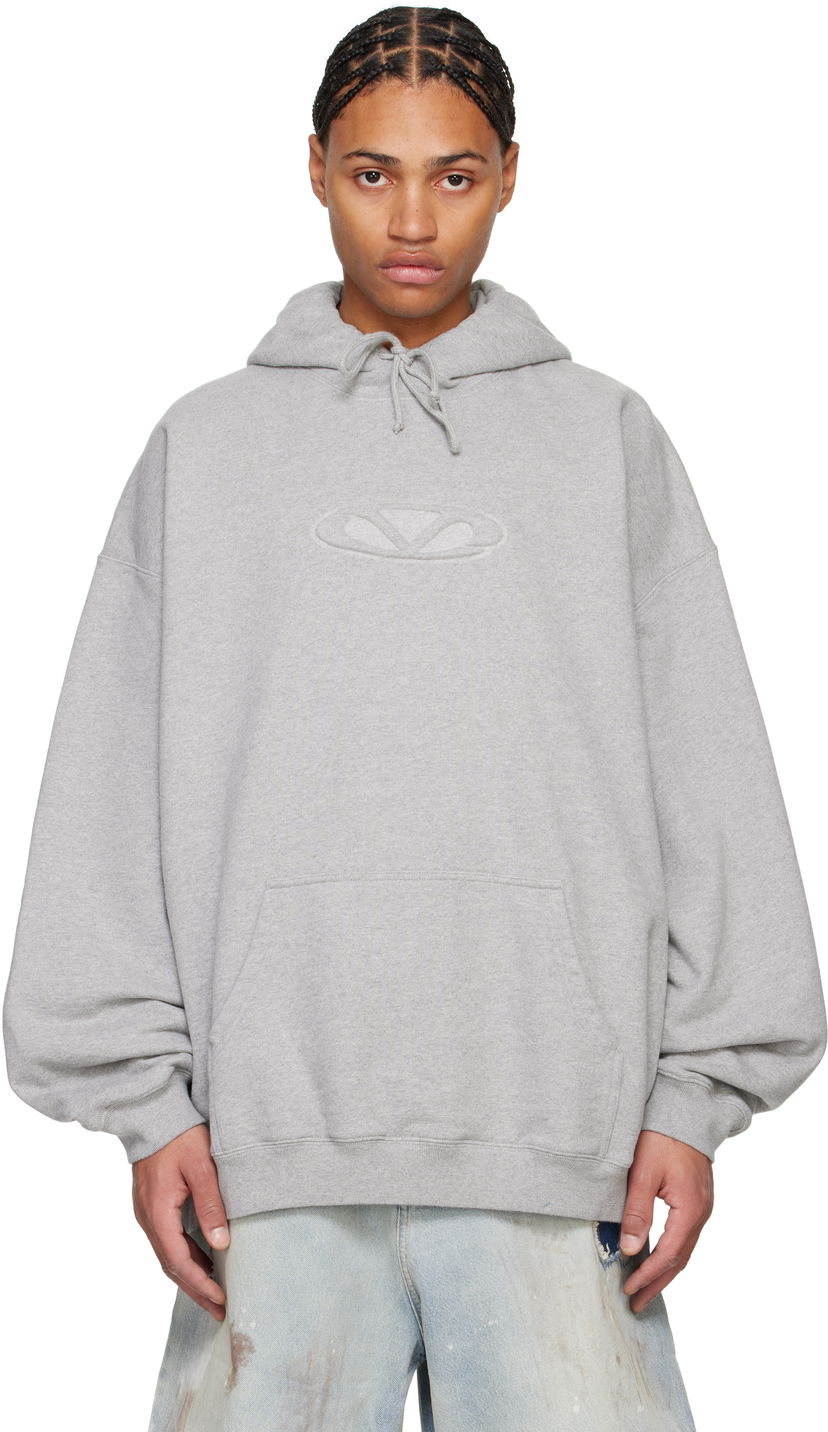 Dukserice VETEMENTS 3D Oval Logo Oversized Hoodie Siva | UA66HD790G