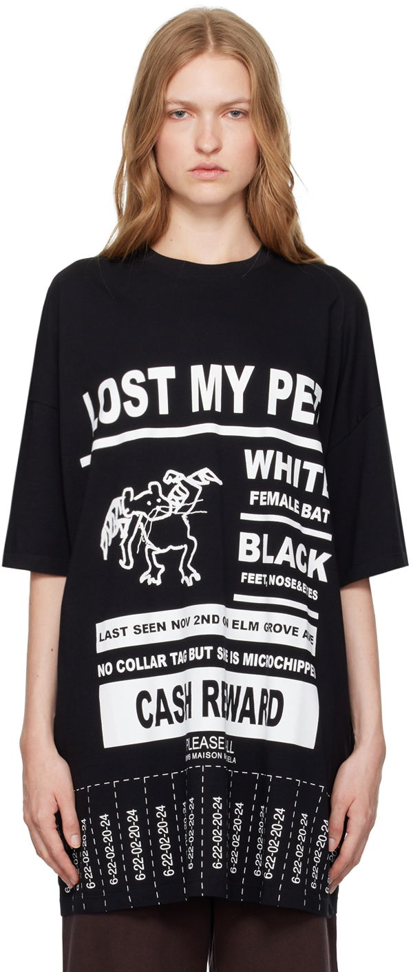 Majica kratkih rukava Maison Margiela 'Lost Pet' Print T-shirt Crna | S62GD0188 S23588