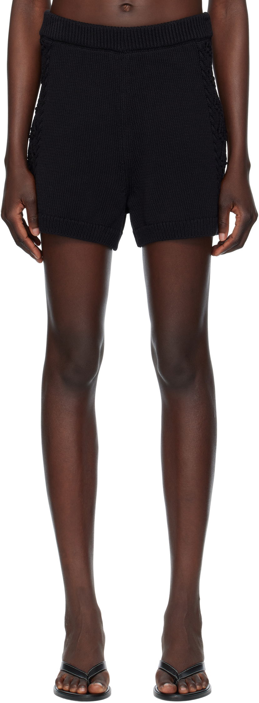 Kratke hlače Loulou de Saison Loulou de Saison Andel Knit Shorts Crna | ANDEL