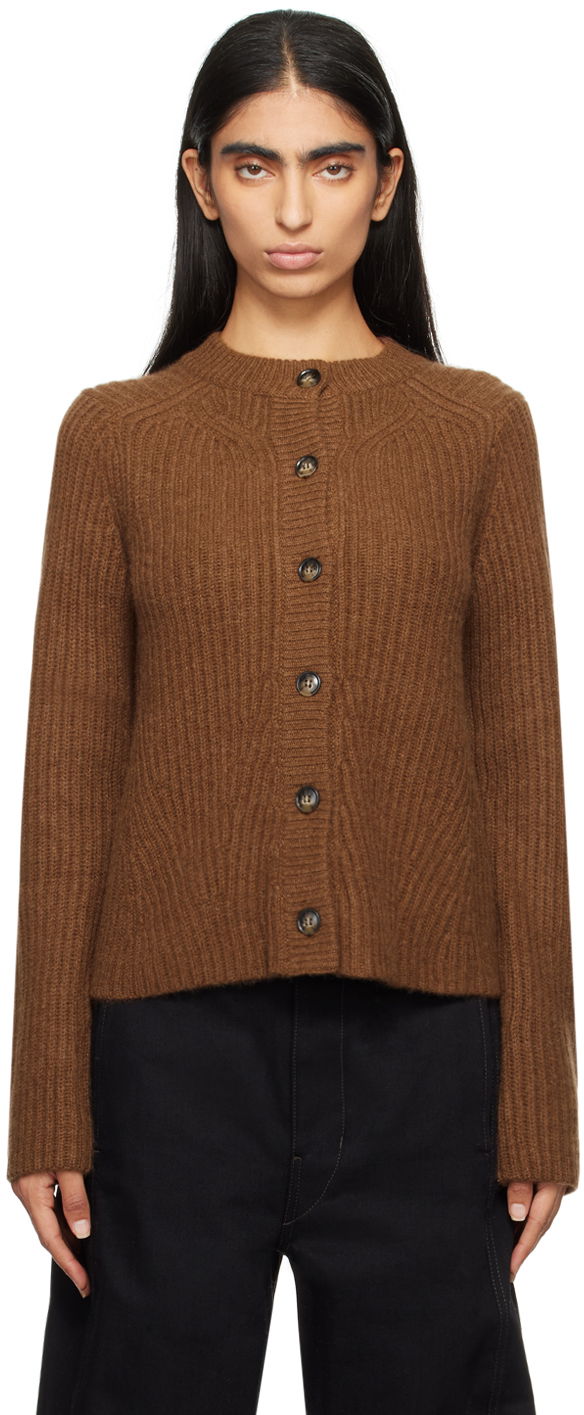 Džemper Loulou de Saison Loulou de Saison Emin Knit Cardigan Smeđa | EMIN
