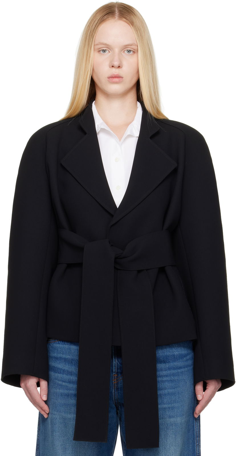 Jakna Khaite KHAITE Edith Belted Jacket Crna | 61814114