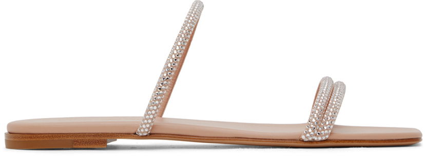 Tenisice i cipele Gianvito Rossi Cannes 05 Crystal Embellished Flat Sandals Bež | G16120.05CUO.XCN