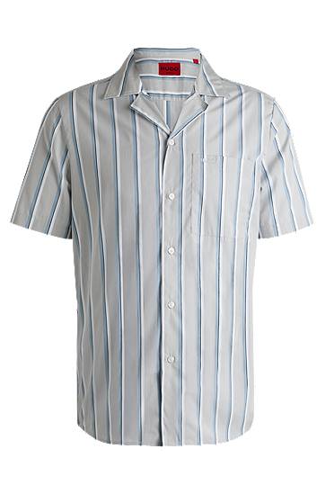 Košulja BOSS Relaxed Fit Striped Cotton Poplin Shirt Siva | 50539266