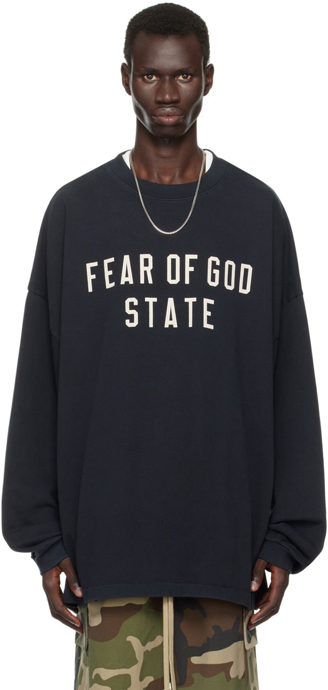 Džemper Fear of God Long Sleeve Crewneck T-Shirt Crna | 125BT242010F