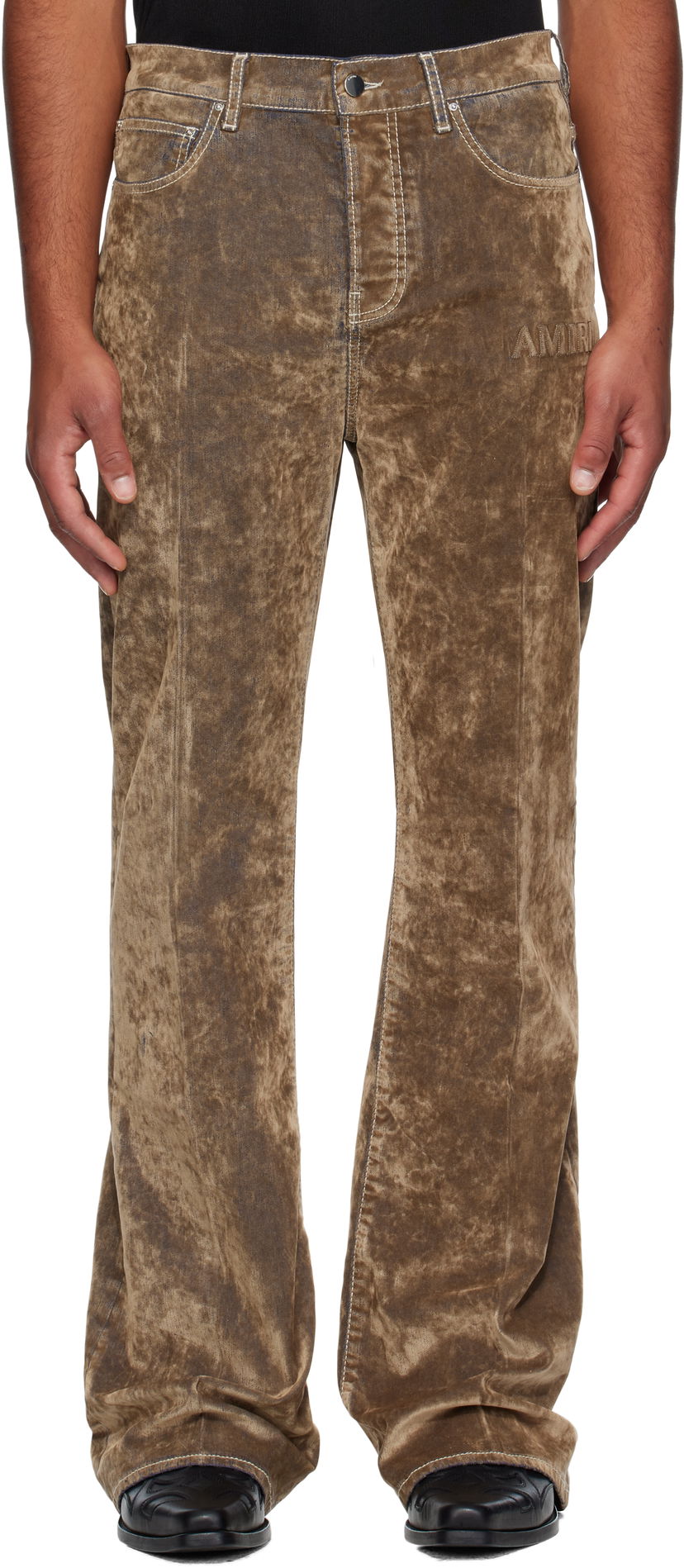 Jeans AMIRI AMIRI Velvet Flare Jeans Smeđa | AMDNFR1027