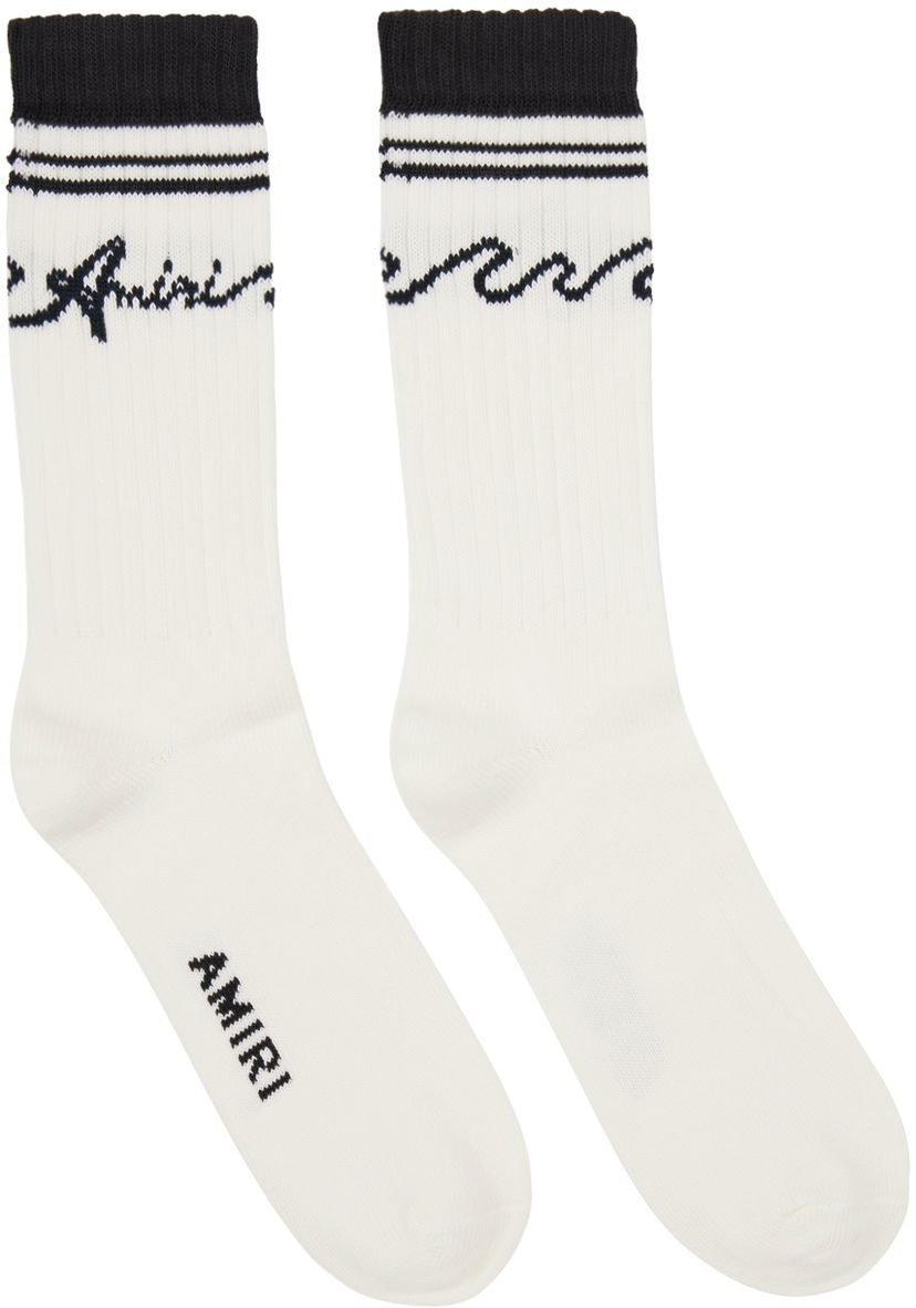 Čarape AMIRI White & Black '' Wave Socks Bijela | AMACSK1010