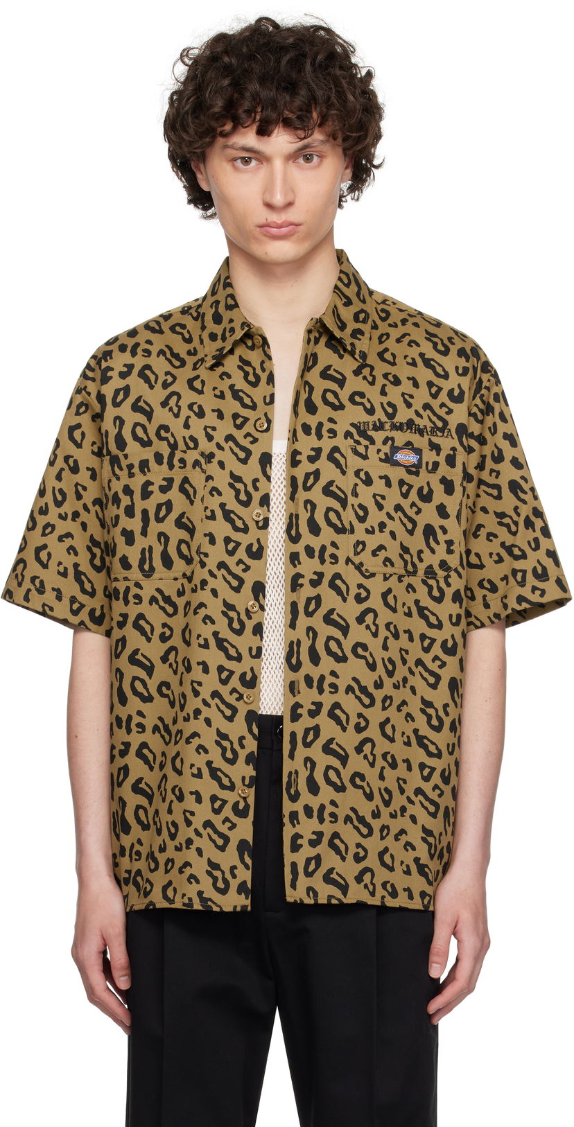 Košulja WACKO MARIA WACKO MARIA x Dickies Leopard Print Work Shirt Smeđa | 25SS-WMS-DC02
