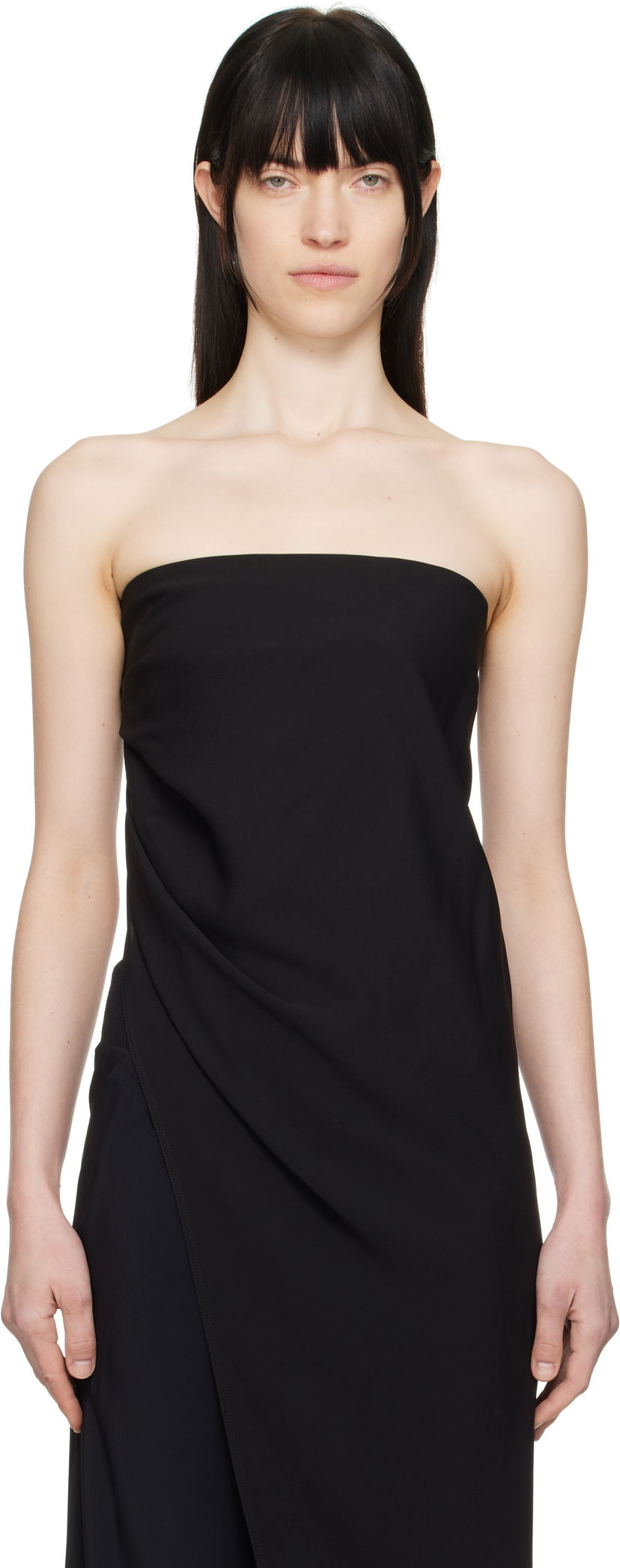 Haljina Rick Owens Rick Owens Hollywood Lido Draped Strapless Top Crna | RP01E7135 Y