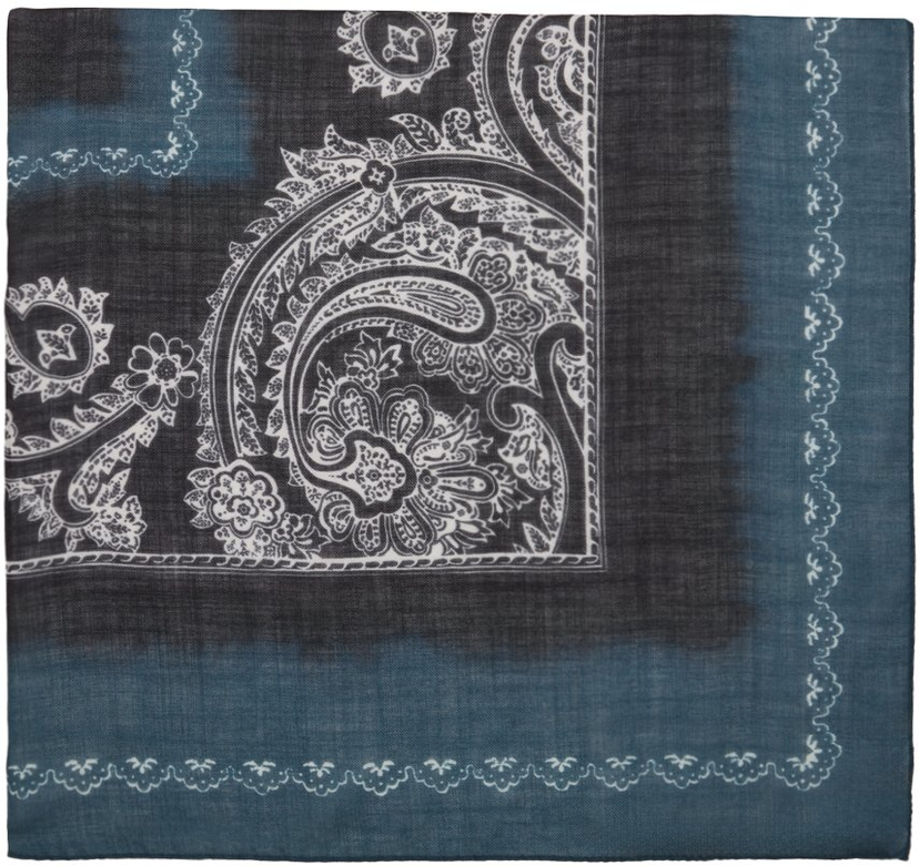 Šal Acne Studios Printed Scarf Tamnoplava | CA0266-