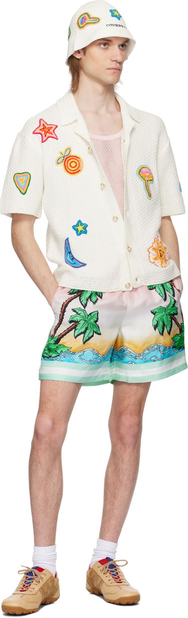 Kratke hlače Casablanca Casablanca Tennis Club Silk Shorts Višebojno | MS25-TR-012-05, 3