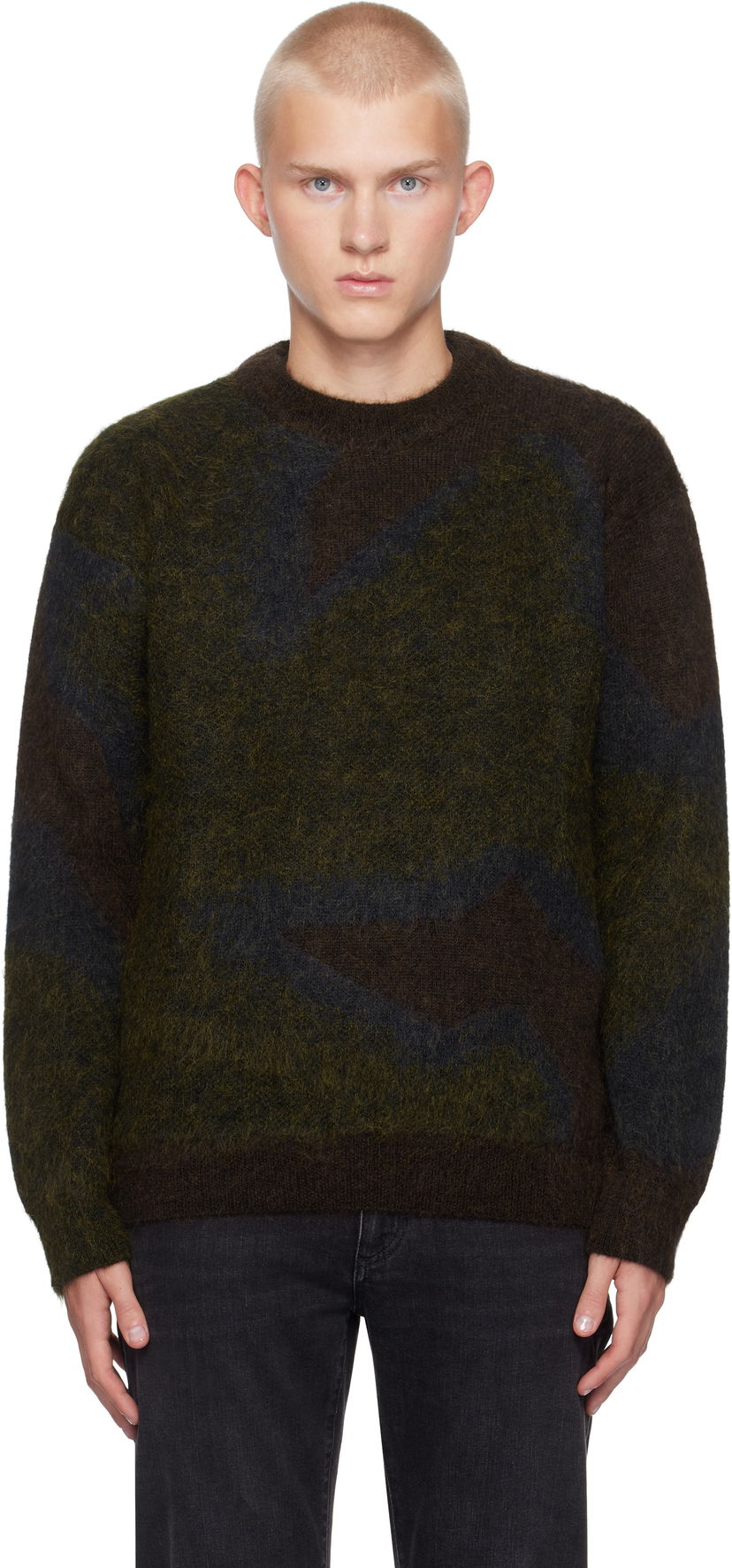 Džemper Paul Smith Paul Smith Photogram Leaves Mohair-Blend Sweater Zelena | M1R-923Y-N02512-73