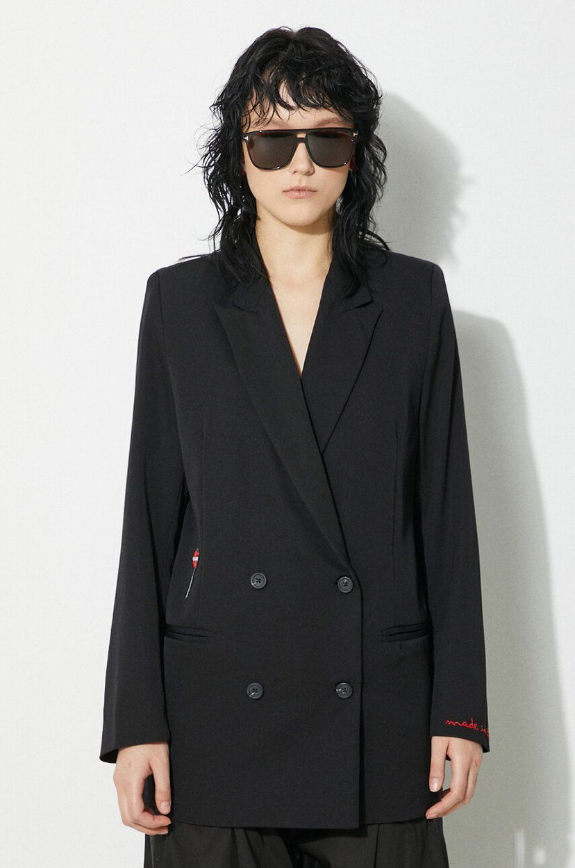 Kaputi Fiorucci Fiorucci Double-Breasted Blazer Crna | W01FPBDO044KN03BK01